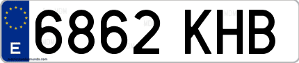 Ejemplo de matrícula de coche ordinaria 6862 KHB