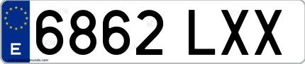 Ejemplo de matrícula española 6862 LXX