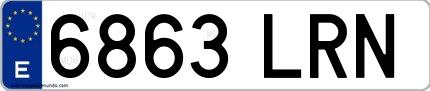 Ejemplo de matrícula española 6863 LRN