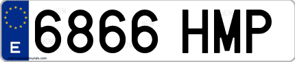 Ejemplo de matrícula de coche ordinaria 6866 HMP