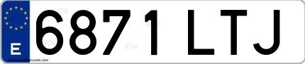 Ejemplo de matrícula española 6871 LTJ