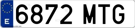Ejemplo de matrícula española 6872 MTG