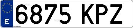 Ejemplo de matrícula española 6875 KPZ