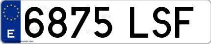 Ejemplo de matrícula española 6875 LSF