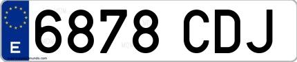 Ejemplo de matrícula española 6878 CDJ