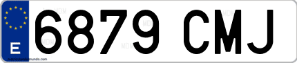 Ejemplo de matrícula de coche ordinaria 6879 CMJ