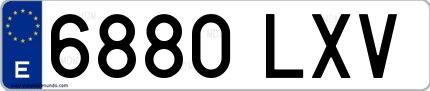 Ejemplo de matrícula española 6880 LXV