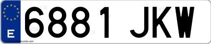 Ejemplo de matrícula española 6881 JKW