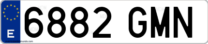 Ejemplo de matrícula de coche ordinaria 6882 GMN