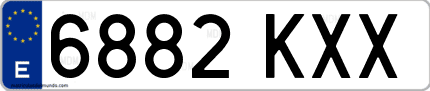 Ejemplo de matrícula de coche ordinaria 6882 KXX
