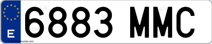 Ejemplo de matrícula de coche ordinaria 6883 MMC