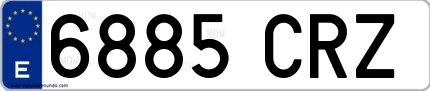 Ejemplo de matrícula española 6885 CRZ