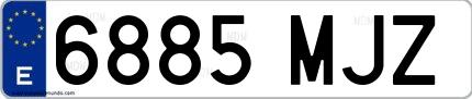 Ejemplo de matrícula española 6885 MJZ
