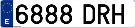 Ejemplo de matrícula de coche ordinaria 6888 DRH