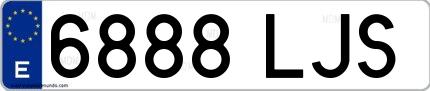 Ejemplo de matrícula española 6888 LJS