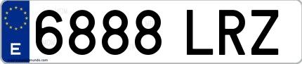 Ejemplo de matrícula española 6888 LRZ