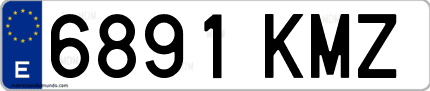 Ejemplo de matrícula de coche ordinaria 6891 KMZ
