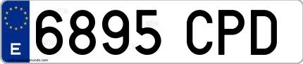 Ejemplo de matrícula española 6895 CPD