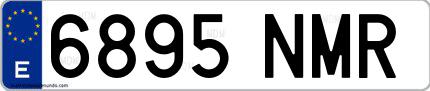 Ejemplo de matrícula española 6895 NMR