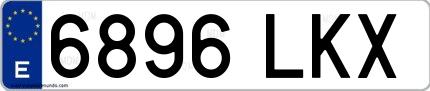 Ejemplo de matrícula española 6896 LKX