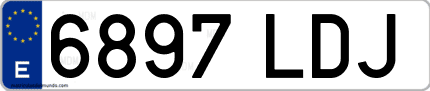 Ejemplo de matrícula de coche ordinaria 6897 LDJ
