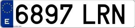 Ejemplo de matrícula española 6897 LRN