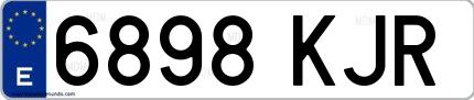 Ejemplo de matrícula española 6898 KJR