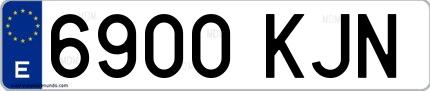 Ejemplo de matrícula española 6900 KJN