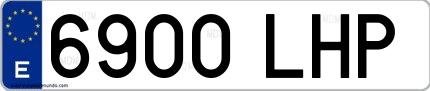Ejemplo de matrícula española 6900 LHP