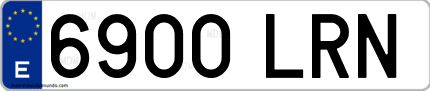 Ejemplo de matrícula de coche ordinaria 6900 LRN