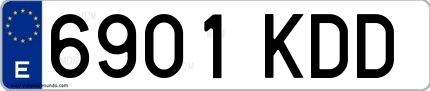 Ejemplo de matrícula española 6901 KDD