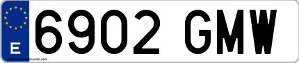 Ejemplo de matrícula de coche ordinaria 6902 GMW
