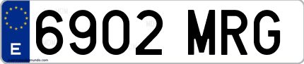 Ejemplo de matrícula de coche ordinaria 6902 MRG
