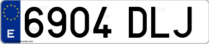 Ejemplo de matrícula de coche ordinaria 6904 DLJ