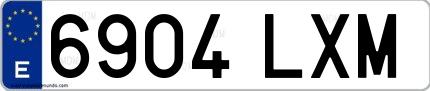 Ejemplo de matrícula española 6904 LXM