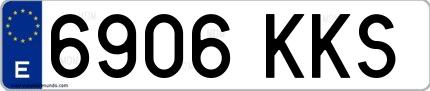 Ejemplo de matrícula española 6906 KKS