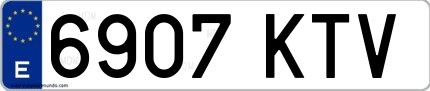 Ejemplo de matrícula española 6907 KTV