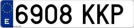 Ejemplo de matrícula española 6908 KKP