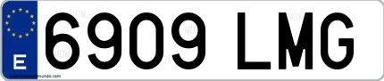 Ejemplo de matrícula española 6909 LMG