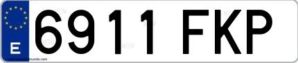 Ejemplo de matrícula española 6911 FKP