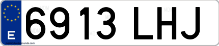 Ejemplo de matrícula de coche ordinaria 6913 LHJ