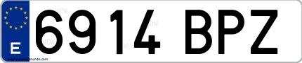 Ejemplo de matrícula española 6914 BPZ