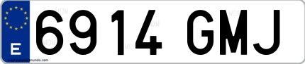 Ejemplo de matrícula española 6914 GMJ