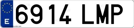 Ejemplo de matrícula española 6914 LMP