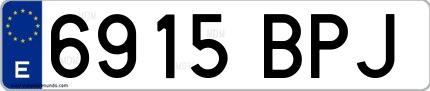 Ejemplo de matrícula española 6915 BPJ