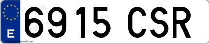 Ejemplo de matrícula española 6915 CSR