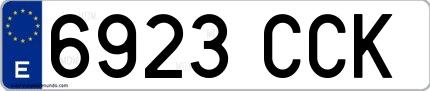Ejemplo de matrícula española 6923 CCK