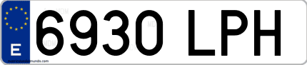 Ejemplo de matrícula de coche ordinaria 6930 LPH