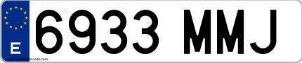 Ejemplo de matrícula española 6933 MMJ