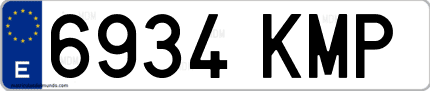 Ejemplo de matrícula de coche ordinaria 6934 KMP